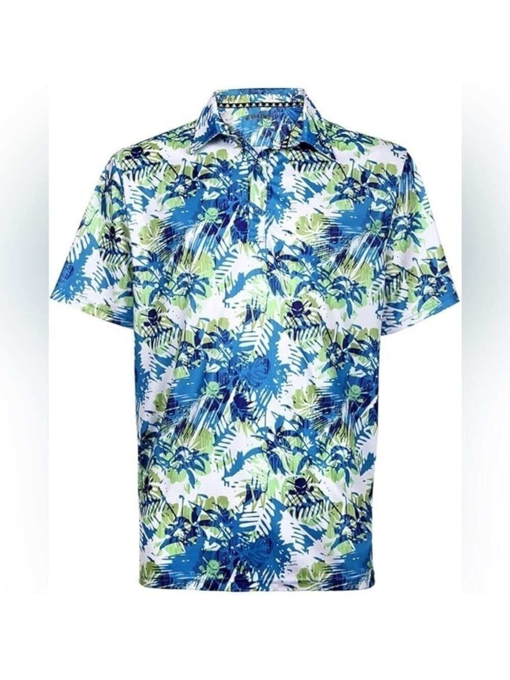Tattoo Aloha Floral Hawaii Hawaiian Tropical Vacation Cruise Golf Shirt